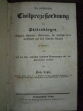 DIE PROVISORISCHE CIVILPRAZECORDNUNG FUR SIEBENBBURGER de ALOIS SENTZ, HERMANSTAD 1852