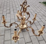 Candelabru de dimensiuni impresionante din bronz masiv &icirc;n stilul francez Louis cu 5 brațe
