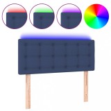 Cumpara ieftin Tablie de pat cu LED, albastru, 100x5x78/88 cm, textil