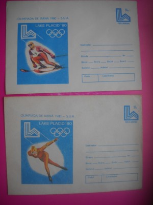 HOPCT PLIC LOT NR 41 -SET 2 PLICURI OLIMPIADA DE IARNA LAKE PLACED 1980 SUA- SPORT --ROMANIA foto