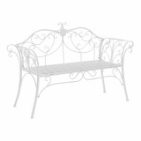 Banca gradina metal alb Etelia 131x48x86 cm