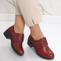 Pantofi dama cu toc Rosii din Piele Naturala Daruisa, 36