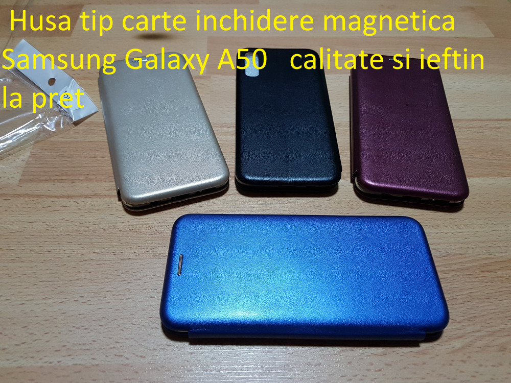 Husa tip carte inchidere magnetica Samsung A50 calitate si ieftin la pret,  Alt model telefon Samsung, Piele Ecologica | Okazii.ro