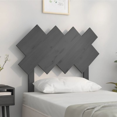 vidaXL Tăblie de pat, gri, 92x3x81 cm, lemn masiv de pin 819202 foto