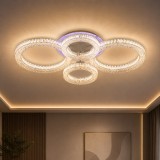 Lustra LED RONDA Magno 78W cu telecomanda, 4 cercuri, dimabila, alba