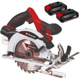 Einhell TE-CS 18/165-1 Li PXC + Twinpack CB - Fierastrau circular 165x20x1.6 mm + Set 2 acumulatori Li-Ion 18 V 2.5 Ah