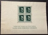 Germania Al Treilea Reich 1937 Blocul Filatelic Nr. 7 "Hitler 48 de Ani" cu Citat "Wer ein Volk retten will..." - CLK2