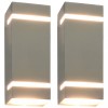 VidaXL Lămpi de perete de exterior 2 buc. argintiu 35 W dreptunghiular 45651