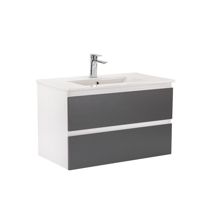 Dulap inferior Vario Forte 80 cu lavoar alb-antracit