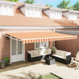 vidaXL Marchiză retractabilă automată galbenă și portocalie 500x300 cm