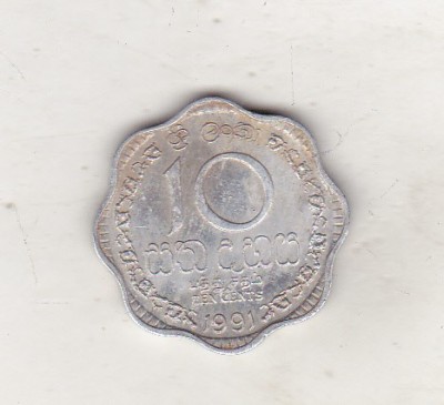 bnk mnd Sri Lanka 10 cents 1991 foto