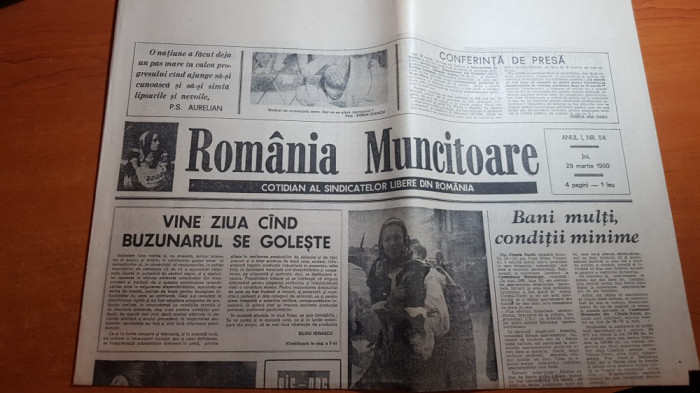 ziarul romania muncitoare 29 martie 1990-articol ciocanesti dambovita