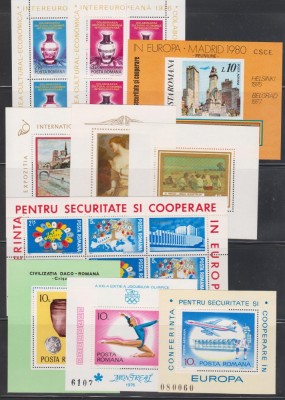 Romania, 10 colite/blocuri 1969 - 1980, MNH foto