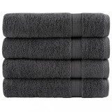 vidaXL Prosoape de baie SOLUND 4 buc. antracit 100x150 cm 600 gsm 137165