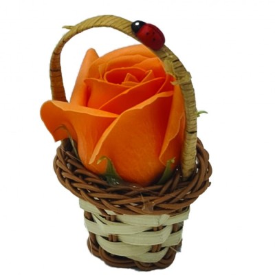 Aranjament floral cos decorativ floare, mic, portocaliu foto