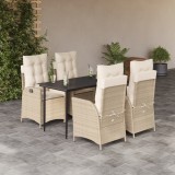 Gossi set mobilier de gradina cu perne, 5 piese, bej, poliratan