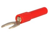 Adaptor Banană 4mm Furcă 60VDC 36A Roșu 51mm