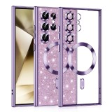 Husa premium Samsung Galaxy S24 Ultra Asteroid GSM Luxury Glitter MagSafe, mov deschis
