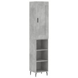 Cumpara ieftin Dulap inalt, gri beton, 34,5x34x180 cm, lemn prelucrat