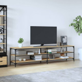 VidaXL Comodă TV, stejar sonoma, 200x30x50 cm, lemn prelucrat și metal
