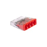 Clema Doza Compacta 4P Conductor Rigid sau Semirigid 0.5-2.5mm2, Wago