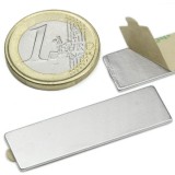 Magnet neodim bloc cu autoadeziv 40x12x1mm, putere 1,2 kg, N35