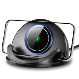 Suport de telefon auto de 15W cu funcție de &icirc;ncărcare Qi și ventilator de răcire &ndash; montaj pe tabloul de bord pentru iPhone și Samsung