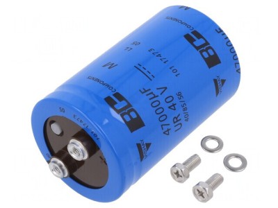 Condensator Electrolitic cu Șurub 47mF 40VDC &amp;Oslash;50x80mm 20% foto
