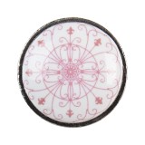 Cumpara ieftin Set 2 butoni mobilier ceramica alba roz fier argintiu &Oslash; 3x2 cm
