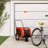 VidaXL Remorcă bicicletă animale companie portocaliu/negru oxford/fier