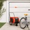 vidaXL Remorcă bicicletă animale companie portocaliu/negru oxford/fier 94019