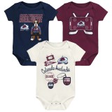 Colorado Avalanche body de copii Littlest Player 3Pk Creeper Se - 3 - 6 měs&iacute;ců