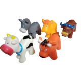 Set chituri 5 figurine animale de fermă modele colorate vacă cal măgăruș și bovine