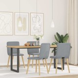 VidaXL Scaune de bucătărie pivotante, 4 buc., gri deschis, textil