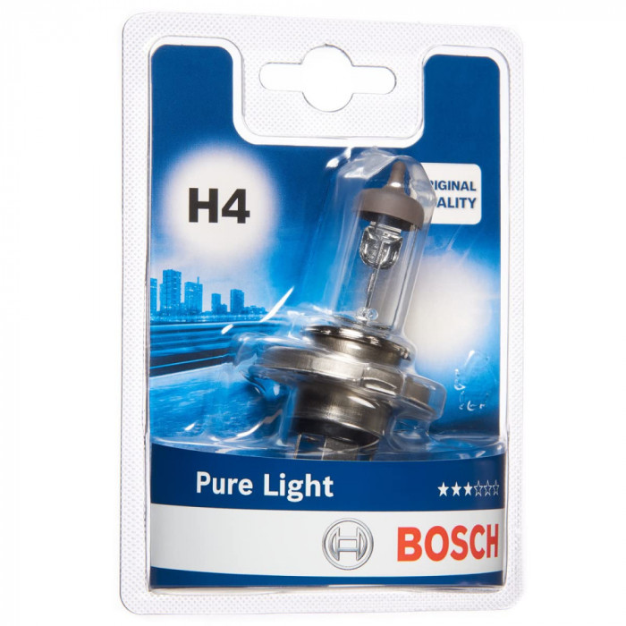 Bec Halogen H4 Bosch Pure Light P43t, 12V, 60/55W
