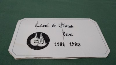 INVITATIE AMINTIRE ABSOLVENTII LICEULUI DE CHIMIE DEVA CLASA XII B 1981 - 1982 foto