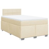 Cumpara ieftin Pat box spring cu saltea, crem, 120x200 cm, textil