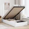 Cadru de pat otoman fără saltea alb 100x200cm piele artificială