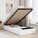 VidaXL Cadru de pat otoman fără saltea alb 100x200cm piele artificială 3310785