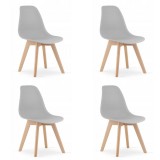 Set 4 scaune bucatarie/living, Artool, Kito, PP, lemn, gri, 46x54.5x80 cm, Leobert