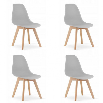 Set 4 scaune bucatarie/living, Artool, Kito, PP, lemn, gri, 46x54.5x80 cm foto
