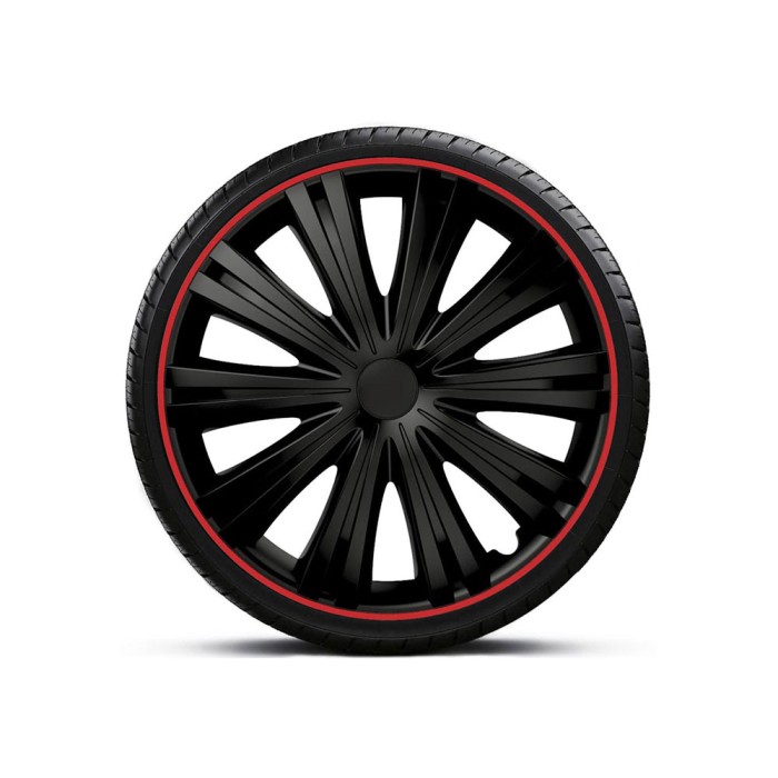 Set Capace Roti 16 Negre Cu Margine Rosie Giga R