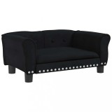 Cumpara ieftin Pat de caini, negru, 70x45x30 cm, catifea
