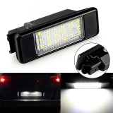Set 2 Lampi LED Numar Inmatriculare Auto pentru Peugeot si Citroen, 18 SMD, 6000K Alb Xenon, Canbus Fara Eroare, Plug &amp; Play AutoREY&reg;