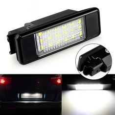 Set 2 Lampi LED Numar Inmatriculare Auto pentru Peugeot si Citroen, 18 SMD, 6000K Alb Xenon, Canbus Fara Eroare, Plug &amp; Play AutoREY&reg;