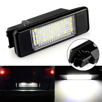 Set 2 Lampi LED Numar Inmatriculare Auto pentru Peugeot si Citroen, 18 SMD, 6000K Alb Xenon, Canbus Fara Eroare, Plug &amp;amp; Play AutoREY&amp;reg; foto