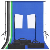 Cumpara ieftin Kit studio foto cu set de lumina si fundal