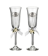 Set 2 Pahare Miri Sampanie Nunta de Argint 25 ani Casatorie COD: 2625 foto