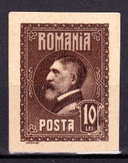 ✅RO 1926 LP 74 ,&quot;A 60-a aniversare Ferdinand I&quot;, PROOF ,10 lei brun , &#039;Reproducerea Visoianu&#039; 22x29 mm , litografiate hartie groasa original negumata