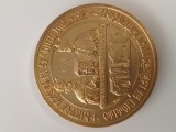 Medalie bronz aurit MATEI BASARAB ,Societatea culturala Matei Basarab 1554-1994 . 400 de ani